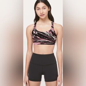 Lululemon Energy Bra Colour Splash Multi Strappy Back Medium Support Size 6